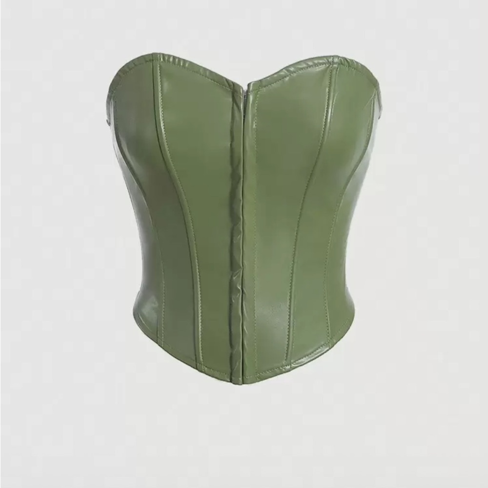 SHEIN Olive Green Corset Top